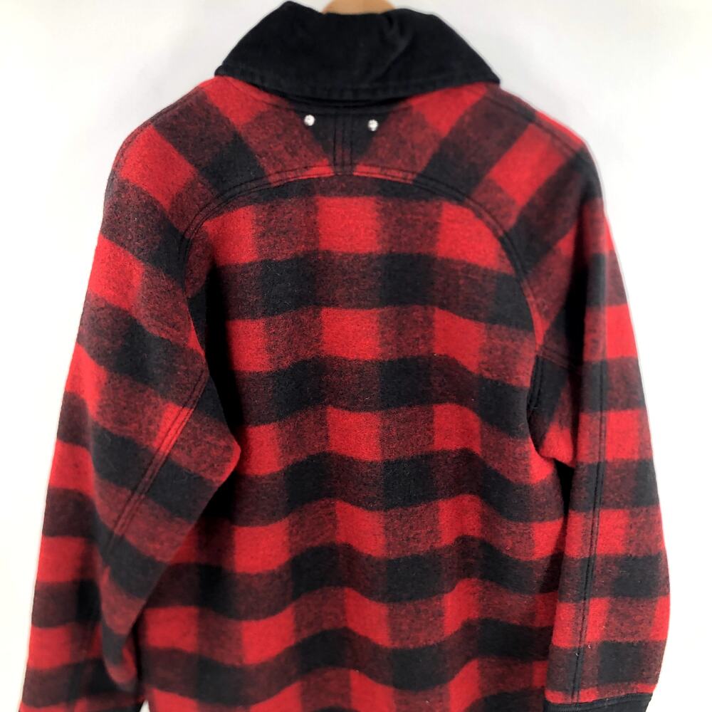 Diesel Plaid Coat Red Black Plaid Flannel Women's Sz L NWT $875 - Picture 9 of 11